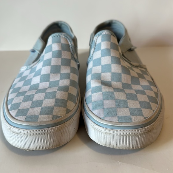 VANS Slip Ons Checkered White and Light Blue, Women’s Size 6.5 - Picture 5 of 8